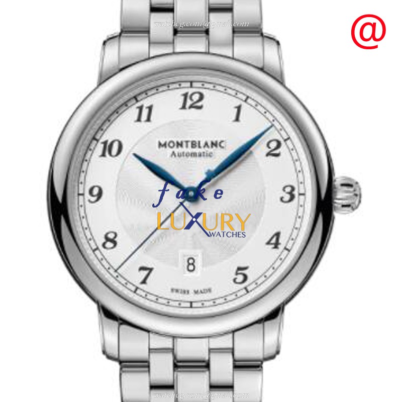 Mont Blanc 128682 Star Legacy Replica Watch, Automatic Movement, Silver Dial, Steel Bracelet - Luxury Replica Watch