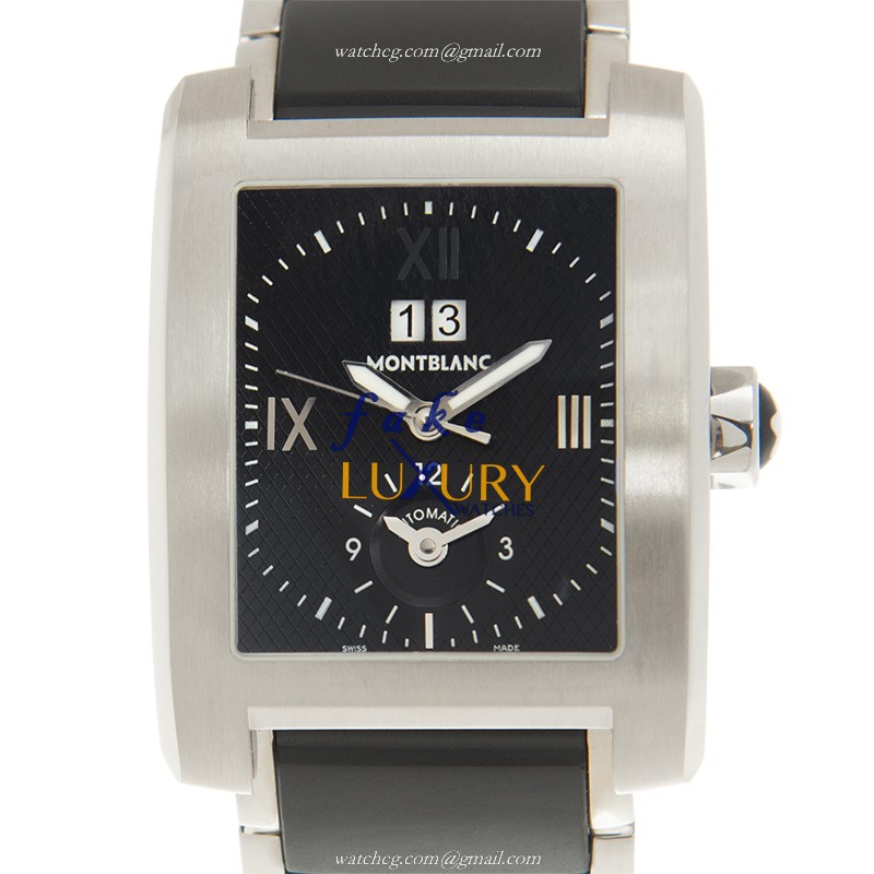 Mont Blanc 102372 Profile Replica Watch, Automatic Movement, Black Dial, Steel Bracelet - Luxury Replica Watch