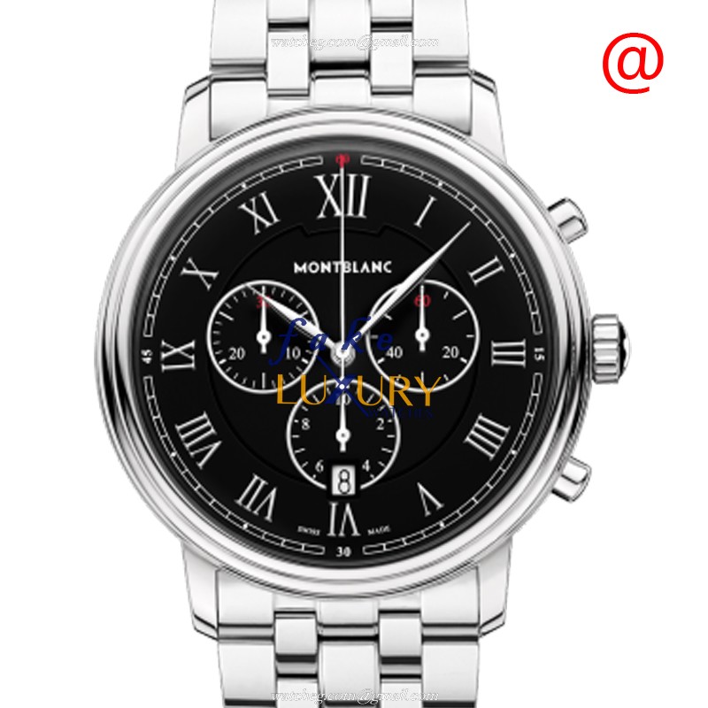 Mont Blanc MONTBLANK 117048 Tradition Replica Watch Quartz Stainless Steel Black Dial Silver - Luxury Replica Watch