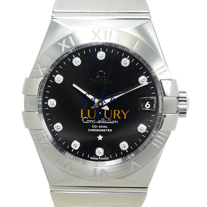 Omega 123.10.38.21.51.001 Constellation Replica Watch, Black Dial, Steel Bracelet, Automatic - Luxury Replica Watch