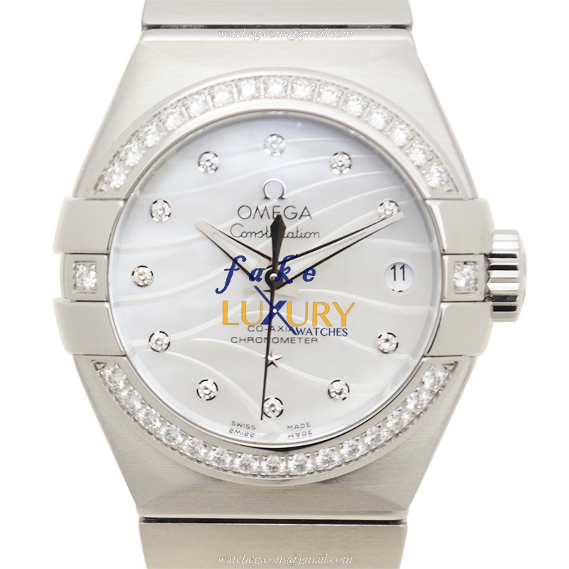 Omega 123.15.27.20.55.002 CONSTELLATION Automatic Stainless Steel & Diamonds Replica Watch - 27mm - Luxury Replica Watch