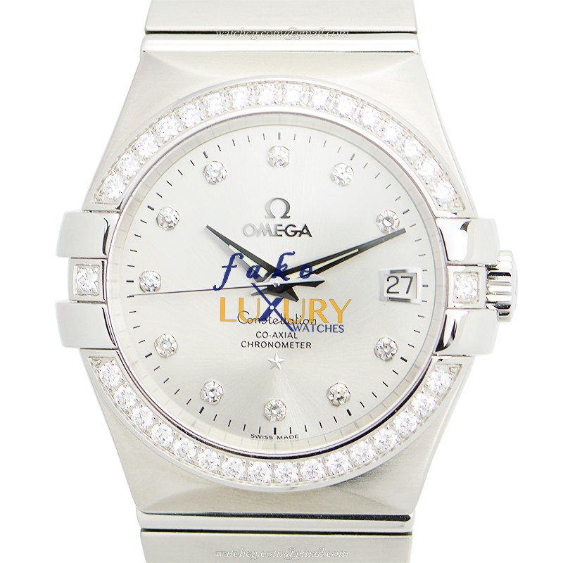 Omega 123.15.35.20.52.001 Constellation Automatic Stainless Steel & Diamond Replica Watch - Luxury Replica Watch