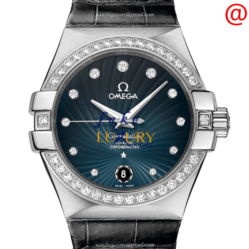 Omega 123.18.35.20.56.001 CONSTELLATION Auto Stainless Steel & Diamond Replica Watch - Luxury Replica Watch
