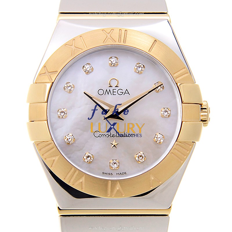 Omega Replica Watch 123.20.27.60.55.004 Constellation Quartz 18kt Gold & Steel White Dial 27mm - Luxury Replica Watch