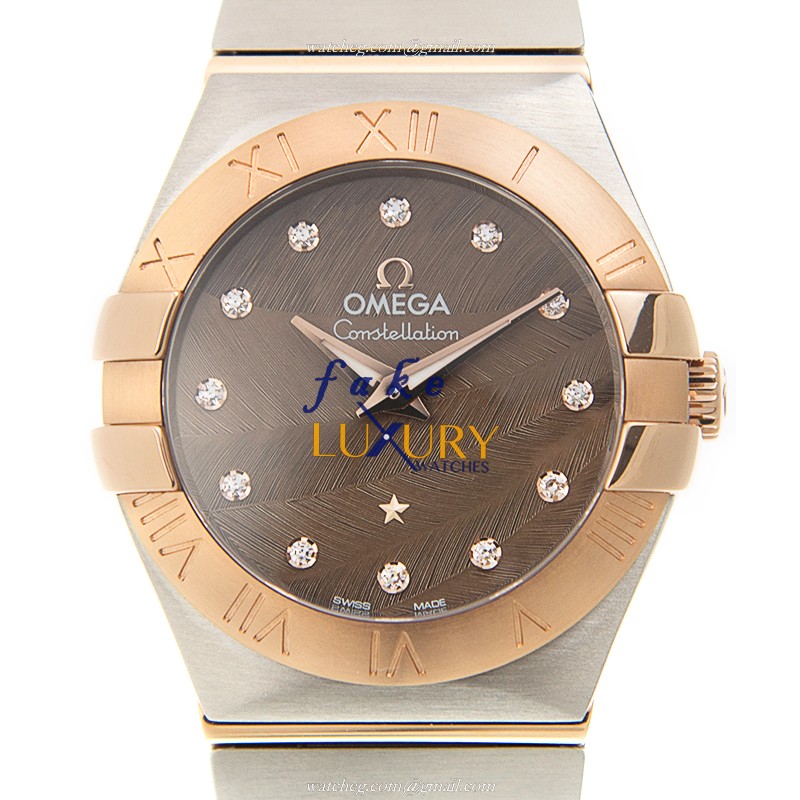Omega Constellation Replica Watch 123.20.27.60.63.003, Quartz Movement, 18kt Rose Gold & Steel - Luxury Replica Watch