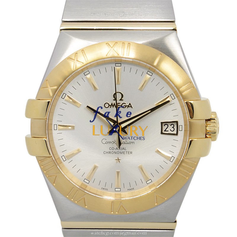 Omega 123.20.35.20.02.002 Automatic 18kt Gold & Steel Replica Watch, Silver Dial, Sapphire Crystal - Luxury Replica Watch