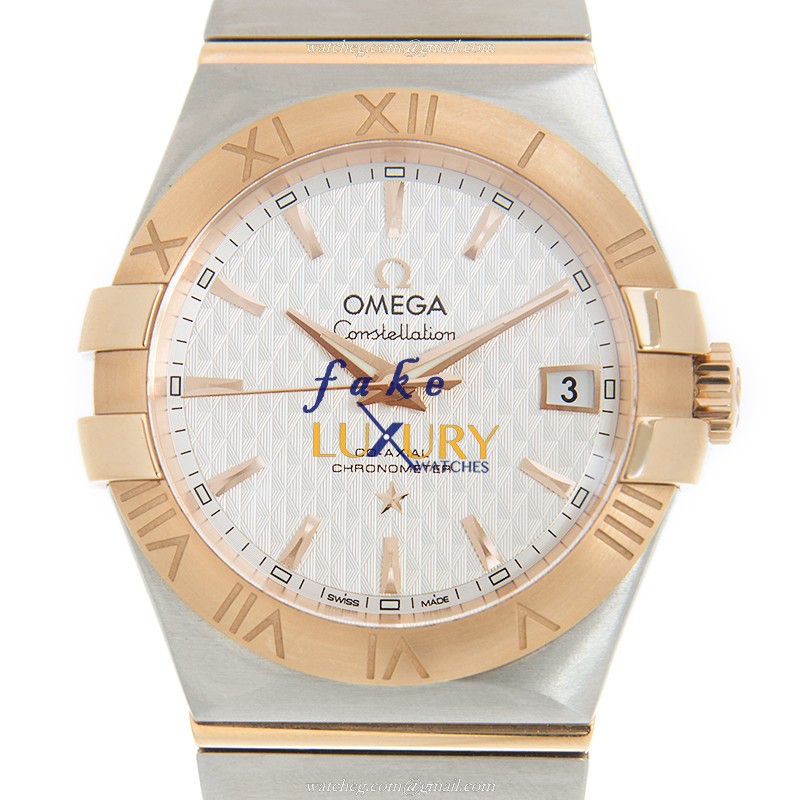 Omega Constellation 123.20.35.20.02.005 Replica Watch, Automatic, Silver Dial, Rose Gold & Steel - Luxury Replica Watch