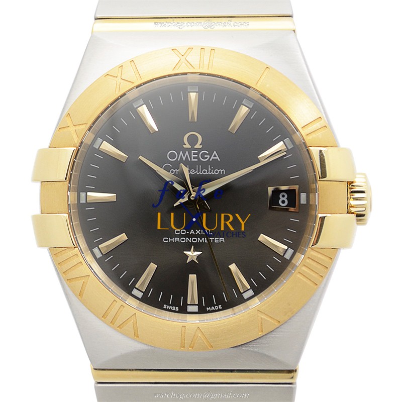 Omega 123.20.35.20.06.001 Replica Watch, Dark Grey Dial, 18kt Gold & Steel Case, Automatic - Luxury Replica Watch