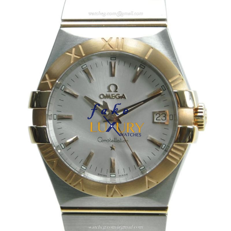 Omega Constellation 123.20.35.60.02.001 Quartz 35mm 18kt Rose Gold Steel Silver Dial Replica Watch - Luxury Replica Watch