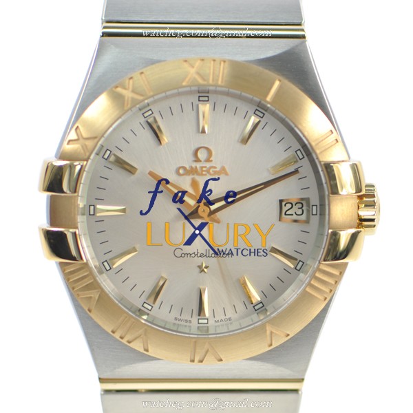 Omega 123.20.35.60.02.002 Constellation Replica Watch, Silver Dial, 18kt Gold Steel Case, Quartz - Luxury Replica Watch
