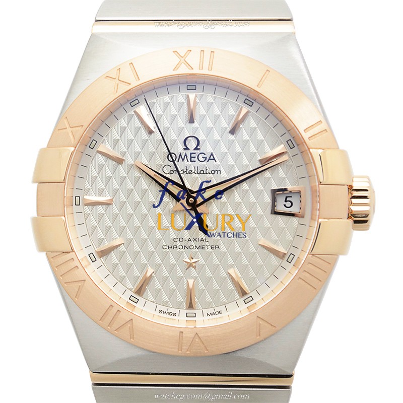 Omega Constellation 123.20.38.21.02.008 Automatic Silver Dial 18kt Rose Gold & Steel Replica Watch - Luxury Replica Watch