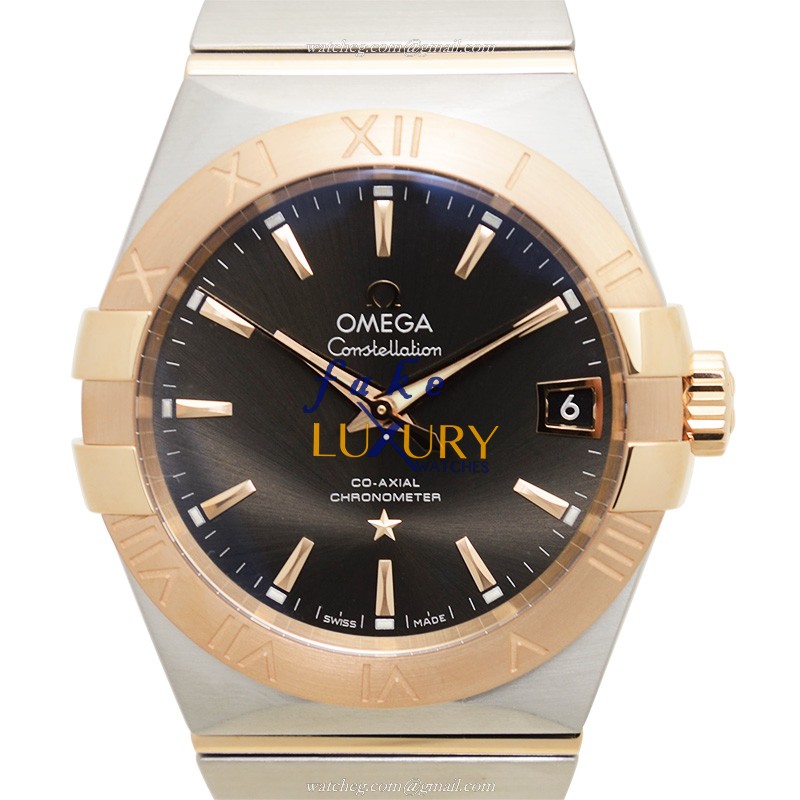 Omega 123.20.38.21.06.002 Replica Watch - Automatic 18kt Rose Gold & Steel Case - Gray Dial - Luxury Replica Watch