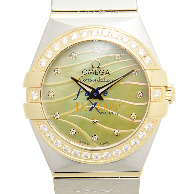 Omega 123.25.24.60.57.001 CONSTELLATION Quartz 18kt Gold Diamond Steel | 100M Water Resistant - Luxury Replica Watch