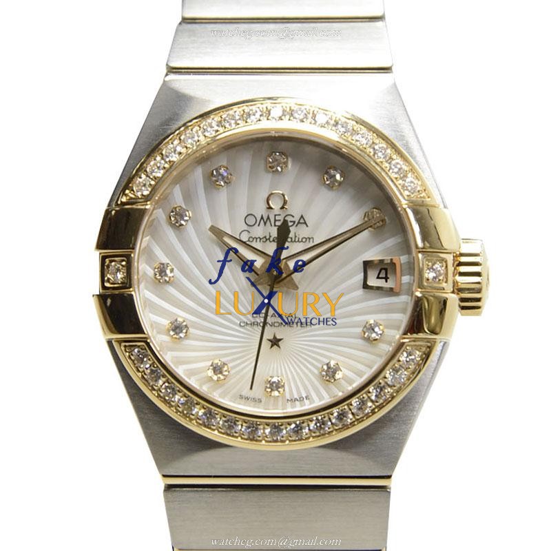 -12325272055002 - Omega CONSTELLATION Automatic 18kt Gold Diamond Steel Replica Watch - Luxury Replica Watch