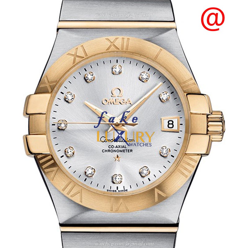 Omega Constellation 123.25.35.20.52.002 - Replica Watch - Automatic - 18kt Gold & Steel - Silver - Luxury Replica Watch