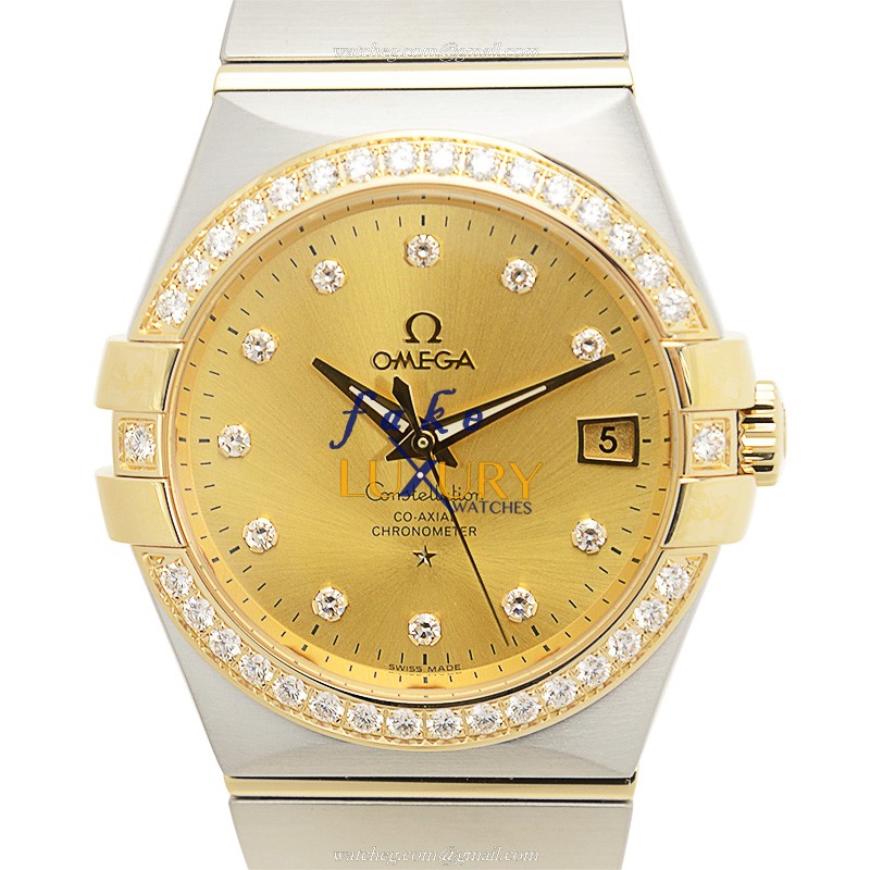 Omega Replica Watch 123.25.35.20.58.001 Automatic 18kt Gold Diamond Steel Case Sapphire Crystal - Luxury Replica Watch