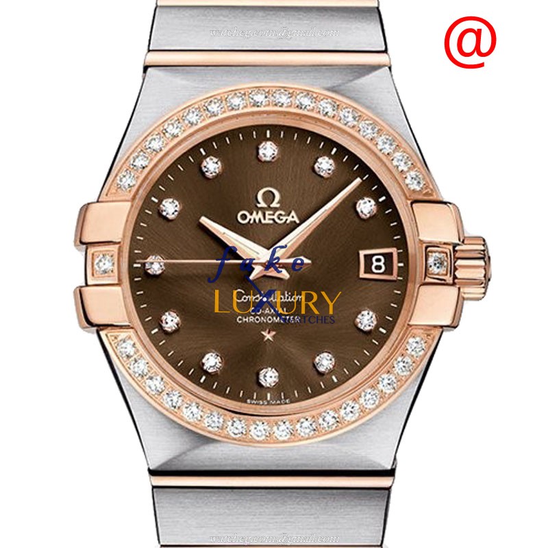 Omega 123.25.35.20.63.001 Automatic 18kt Rose Gold & Steel Case Replica Watch - Luxury Replica Watch