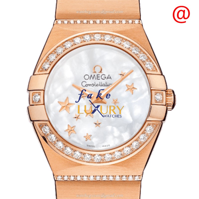 -12355246005004 - Omega Constellation Quartz 18kt Rose Gold & Diamond Replica Watch - Luxury Replica Watch