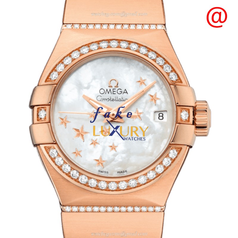 Omega 123.55.27.20.05.004 Automatic 18kt Rose Gold & Diamond Replica Watch - Swiss Movement - Luxury Replica Watch