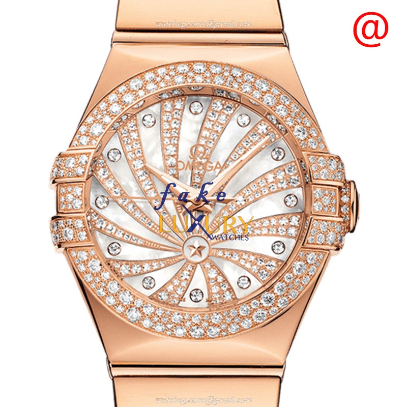 Omega 123.55.31.20.55.010 Constellation Automatic 18kt Rose Gold Diamond Replica Watch - Luxury Replica Watch