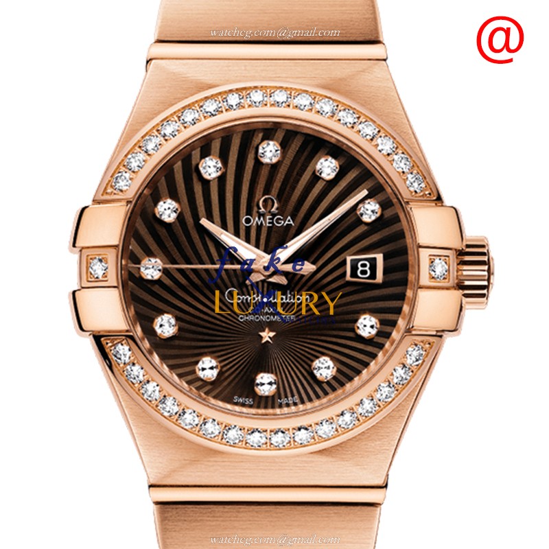 Omega 123.55.31.20.63.001 Constellation Auto 18kt Rose Gold Diamond Replica Watch, Auto Movement - Luxury Replica Watch