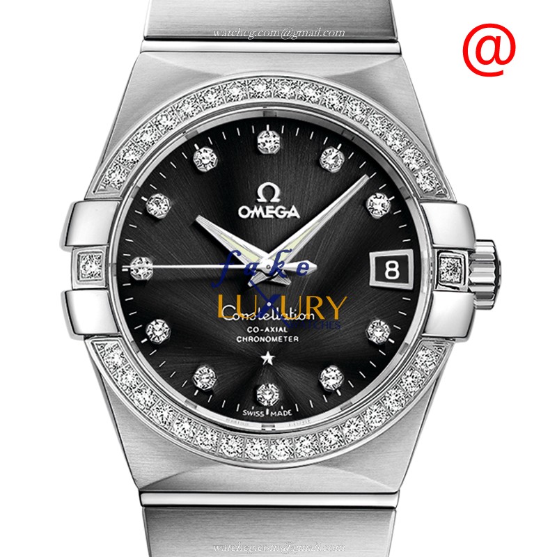 Omega 123.55.38.21.51.001 CONSTELLATION Automatic 18kt White Gold & Diamond Replica Watch - Luxury Replica Watch