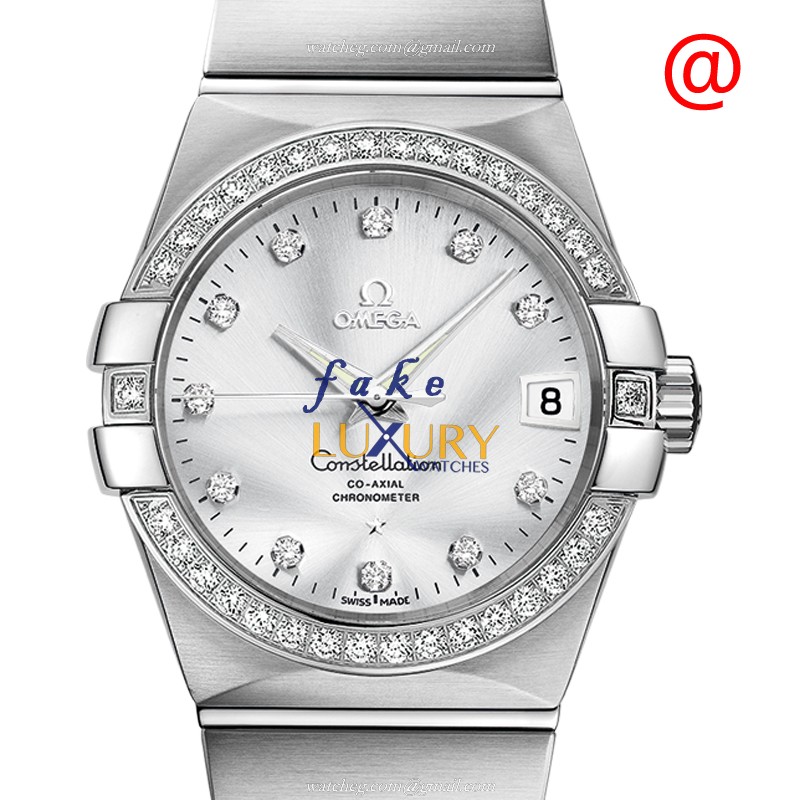 Omega 123.55.38.21.52.003 Replica Watch, Automatic Caliber 8501, Silver Dial, 18kt White Gold & - Luxury Replica Watch