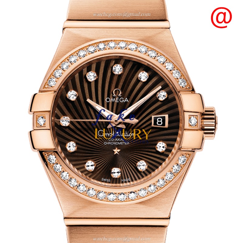 Omega 123.55.38.21.63.001 CONSTELLATION Automatic 18kt Rose Gold & Diamonds  Replica Watches - Luxury Replica Watch