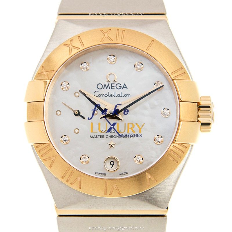 Omega 127.20.27.20.55.002 CONSTELLATION Auto 18kt Gold/Steel - White Dial - Replica Watch - Luxury Replica Watch