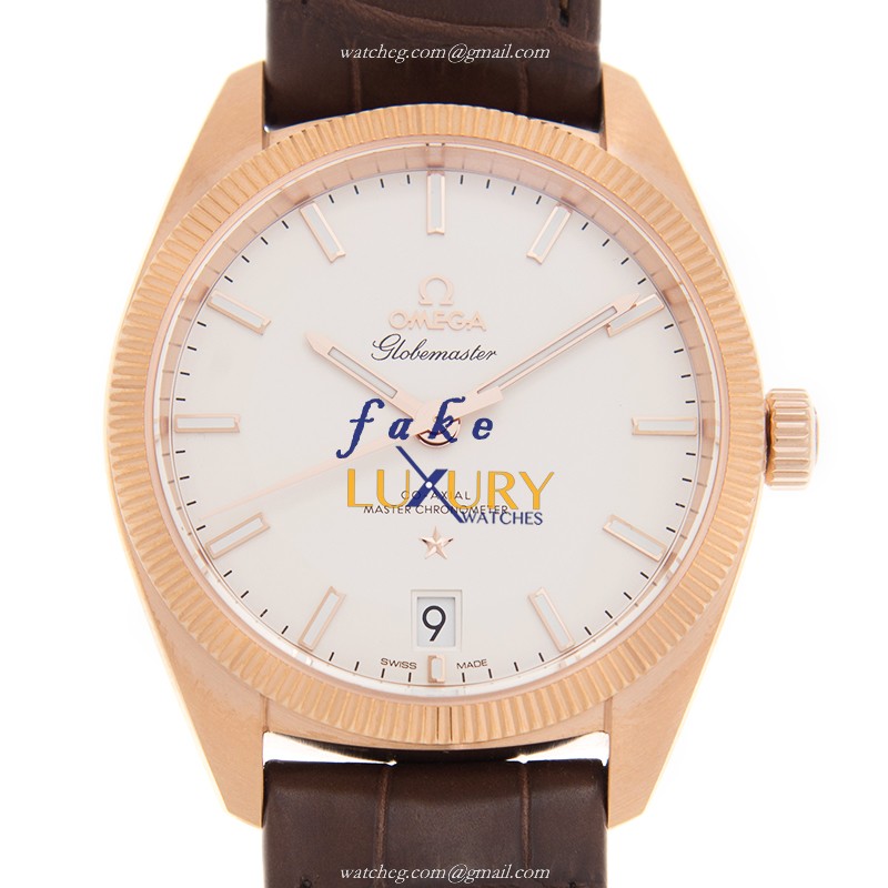 Omega Replica Watch 130.53.39.21.02.001 Automatic 18kt Rose Gold, White Dial, Leather Strap - Luxury Replica Watch
