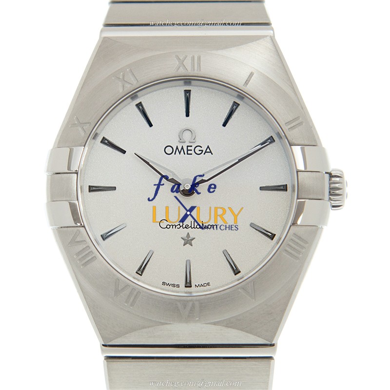Omega 131.10.28.60.02.001 Constellation Quartz Stainless Steel Replica Watch, White Dial, Silver - Luxury Replica Watch