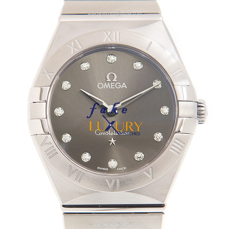 Omega 131.10.28.60.56.001 CONSTELLATION Quartz Steel | Gray Dial Silver Strap Replica Watch - Luxury Replica Watch