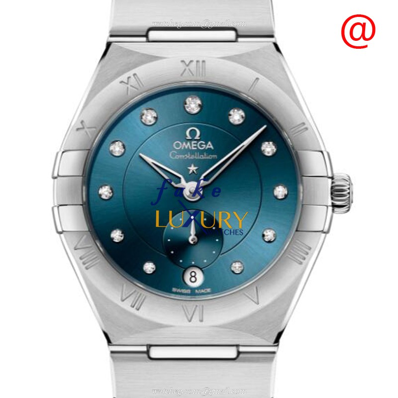 Omega 131.10.34.20.53.001 Constellation Automatic Stainless Steel Replica Watch - Blue Dial, Silver - Luxury Replica Watch