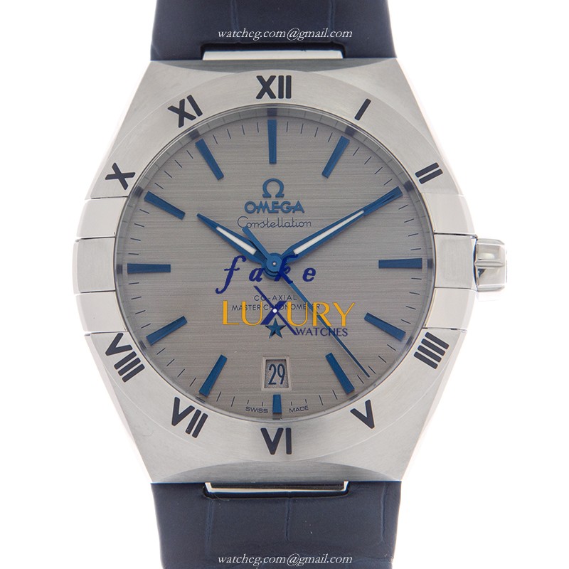 Omega Constellation 131.13.39.20.06.002 Replica Watch, Automatic, Gray Dial, Steel Case, Blue - Luxury Replica Watch