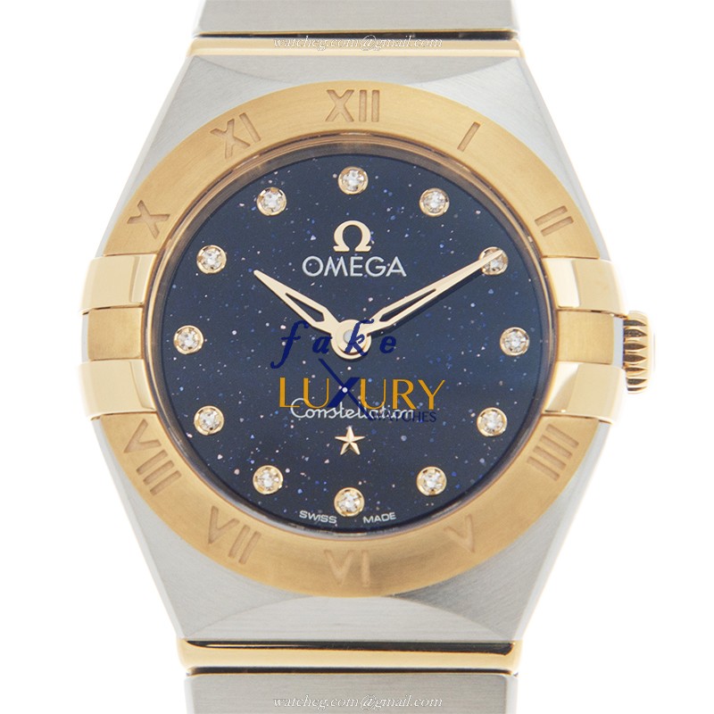 Omega Constellation 131.20.25.60.53.001 Quartz 18kt Gold & Steel Blue Dial Replica Watch - Luxury Replica Watch