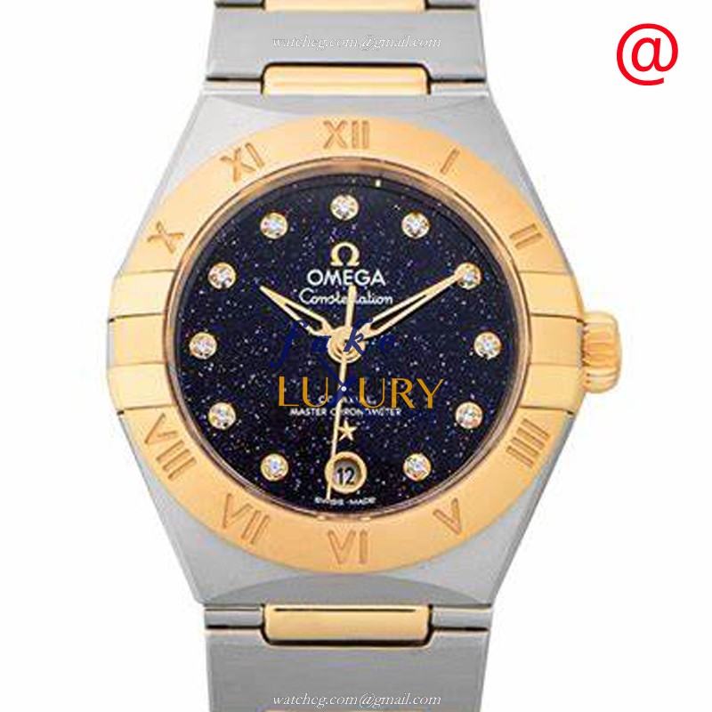 Omega Constellation 131.20.29.20.53.001 Replica Watch, Blue Dial, 18kt Gold & Steel Case, Automatic - Luxury Replica Watch