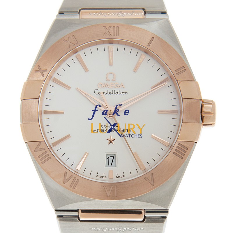 Omega Replica Watch 131.20.39.20.02.001 Constellation Auto 18kt Rose Gold Steel Case Sapphire - Luxury Replica Watch