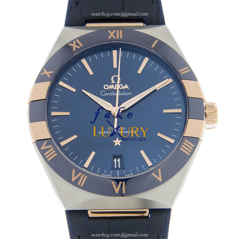 Omega Constellation Automatic 18kt Rose Gold Steel Blue Dial 131.23.41.21.03.001 Replica Watch - Luxury Replica Watch