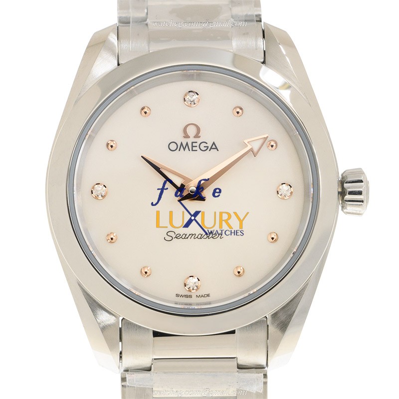 Omega 220.10.28.60.54.001 SEAMASTER Quartz Stainless Steel Replica Watch, White Dial, Silver Strap - Luxury Replica Watch