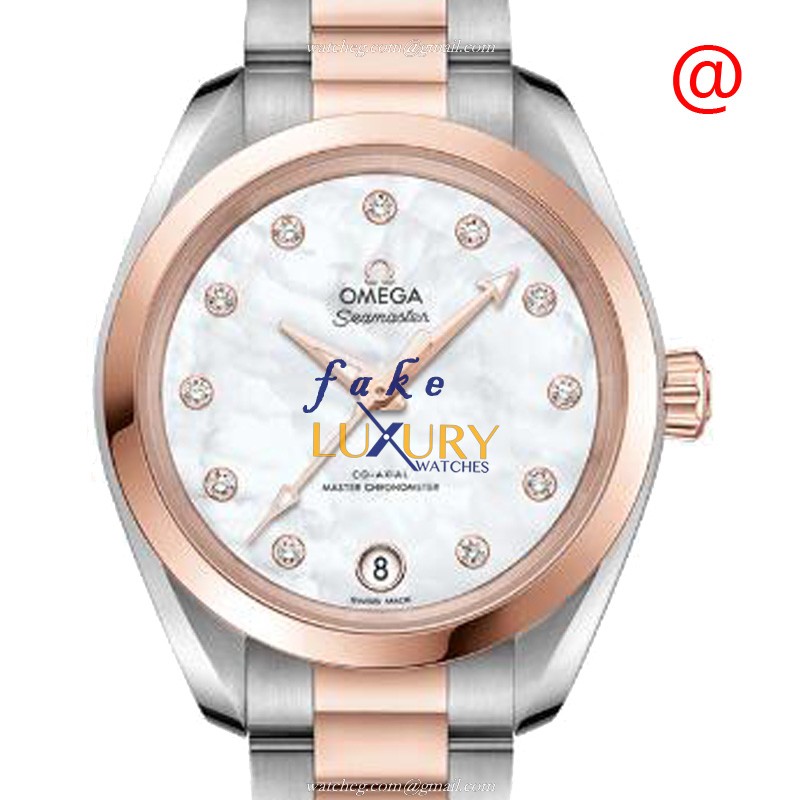 Omega Seamaster 220.20.34.20.55.001 | Automatic | 18kt Rose Gold & Steel | White Dial | Replica - Luxury Replica Watch