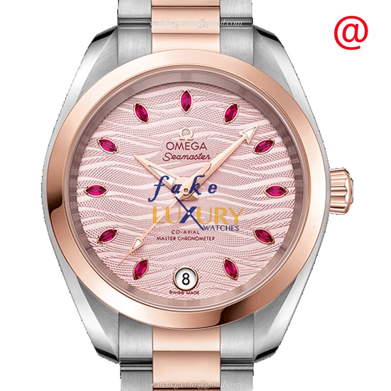 220.20.34.20.60.001 - Omega Seamaster Replica Watch 34mm Pink Dial Rose Gold Steel - Luxury Replica Watch