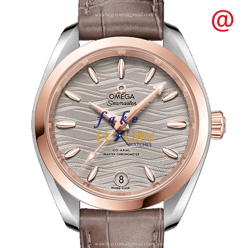 Omega SEAMASTER 220.23.34.20.06.001 Automatic 18kt Rose Gold & Steel Replica Watch, 34mm, Brown - Luxury Replica Watch