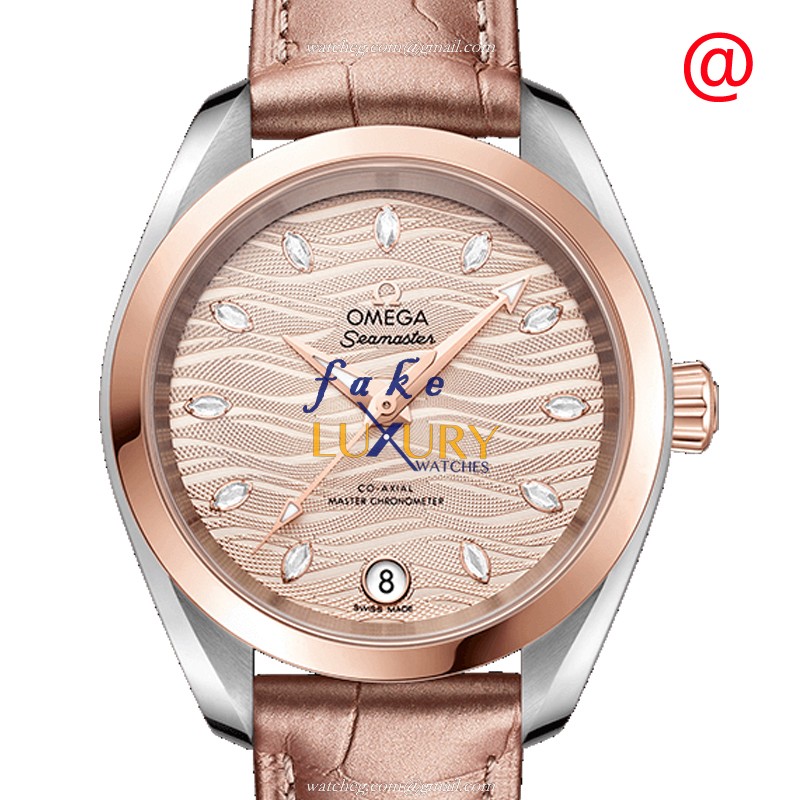 Omega SEAMASTER Automatic 18kt Rose Gold & Steel Replica Watch, Model 220.23.34.20.59.001 - Luxury Replica Watch