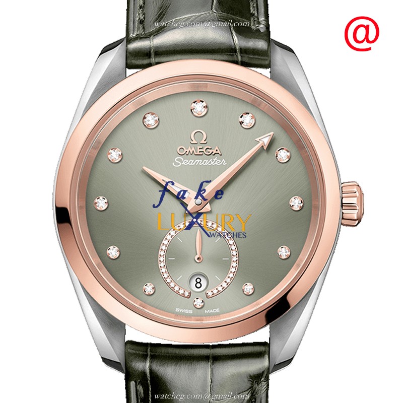 Omega 220.23.38.20.60.001 Seamaster Replica Watch, Automatic, Green Dial, 18kt Rose Gold & Steel - Luxury Replica Watch