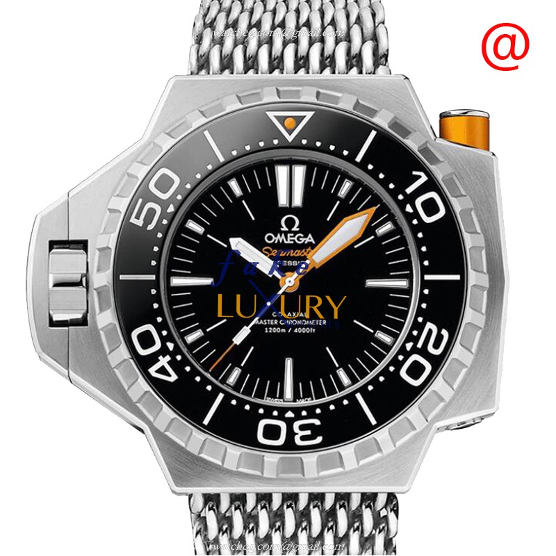 Omega 227.90.55.21.001 SEAMASTER Automatic Titanium Replica Watch - Black Dial, Silver Strap - Luxury Replica Watch