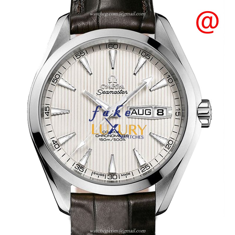 Omega 231.13.43.22.02.001 SEAMASTER Automatic Stainless Steel Replica Watch - Silver Dial, Brown - Luxury Replica Watch