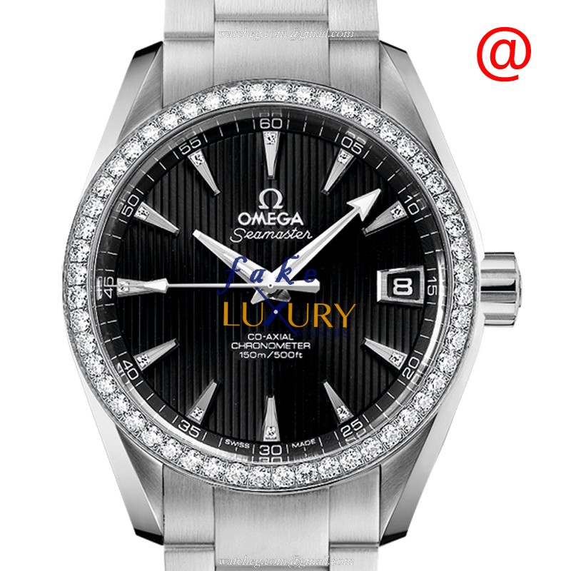 231.15.39.21.51.001 - Omega Seamaster Replica Watch Automatic Stainless Steel Diamonds Black Dial - Luxury Replica Watch