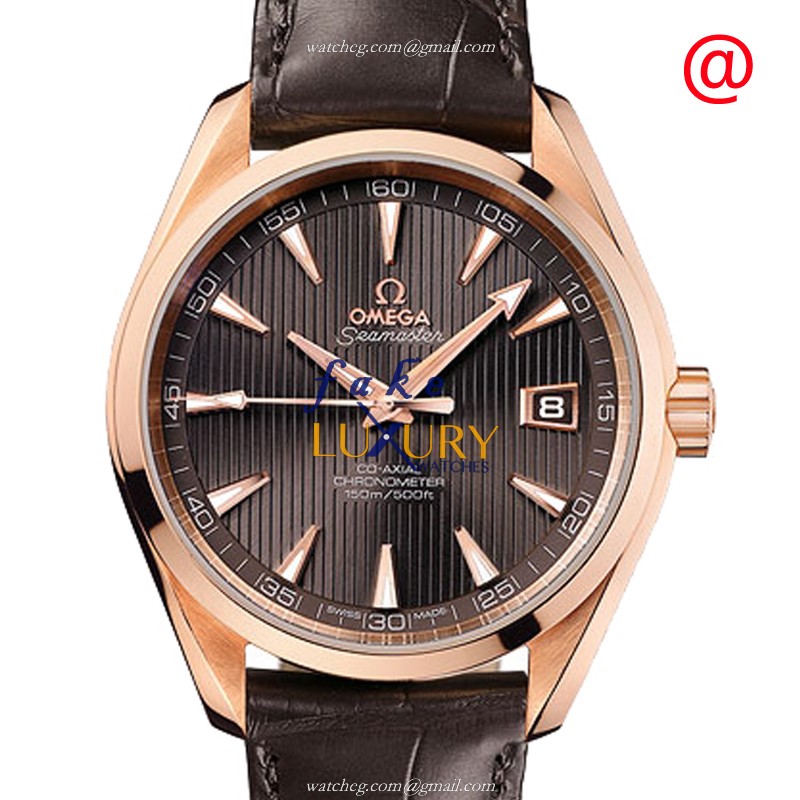 Omega 231.53.42.21.06.001 SEAMASTER Automatic 18kt Rose Gold Replica Watch - Swiss Movement, Brown - Luxury Replica Watch