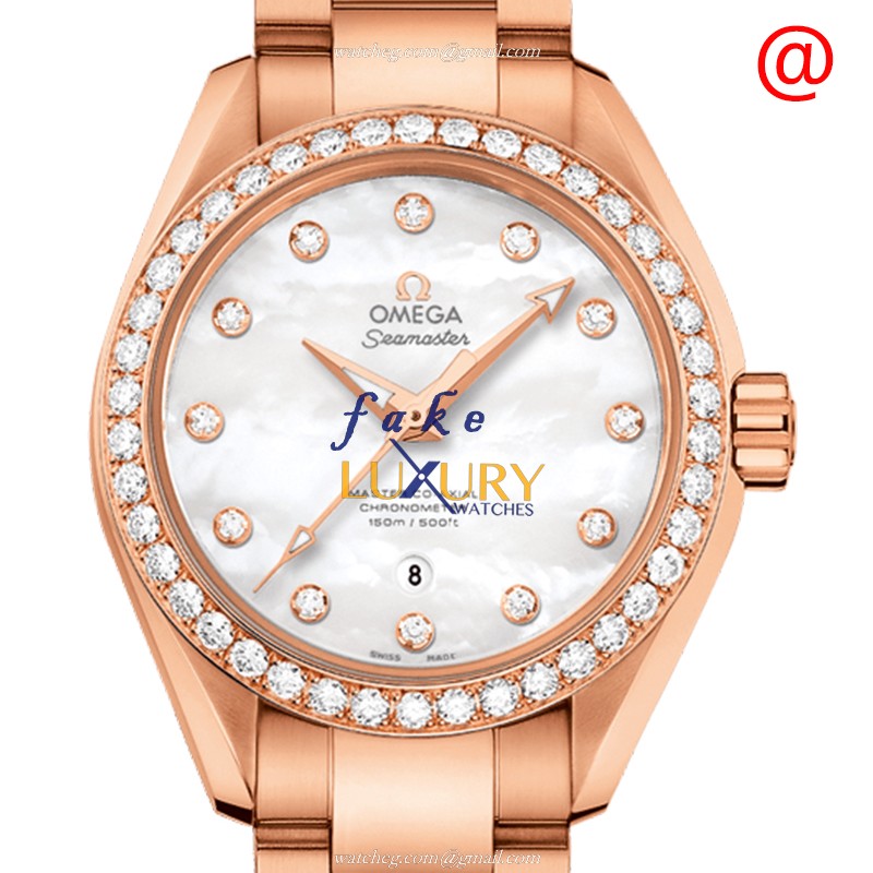 Omega 231.55.34.20.55.003 AUTO 18kt Rose Gold Diamond Case Replica Watch - Luxury Replica Watch