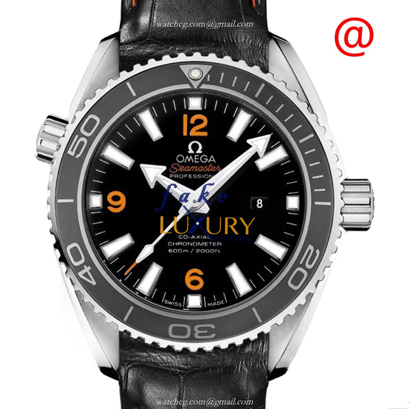 Omega 232.33.38.20.01.002 SEAMASTER Replica, Auto, Stainless Steel, Black Dial, Leather Strap Watch - Luxury Replica Watch